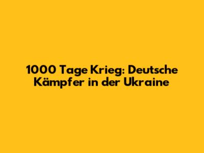 1000 Tage Krieg: Deutsche Kämpfer in der Ukraine