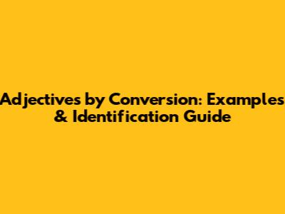 Adjectives by Conversion: Examples & Identification Guide