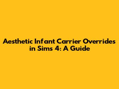 Aesthetic Infant Carrier Overrides in Sims 4: A Guide