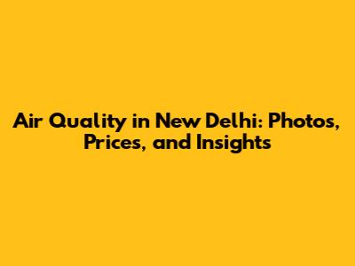 Air Quality in New Delhi: Photos, Prices, and Insights