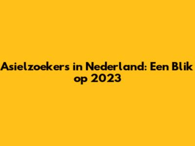 Asielzoekers in Nederland: Een Blik op 2023