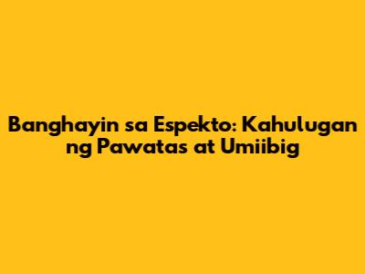 Banghayin sa Espekto: Kahulugan ng Pawatas at Umiibig