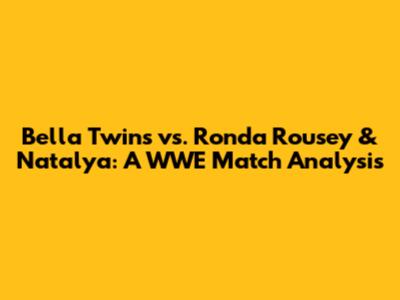 Bella Twins vs. Ronda Rousey & Natalya: A WWE Match Analysis