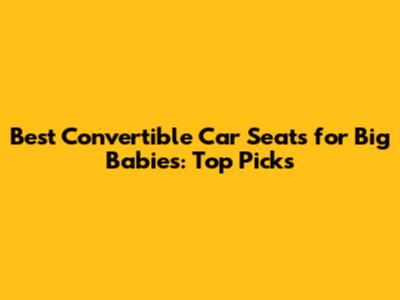 Best Convertible Car Seats for Big Babies: Top Picks