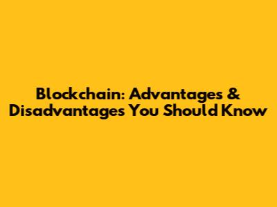 Blockchain: Advantages & Disadvantages You Should Know