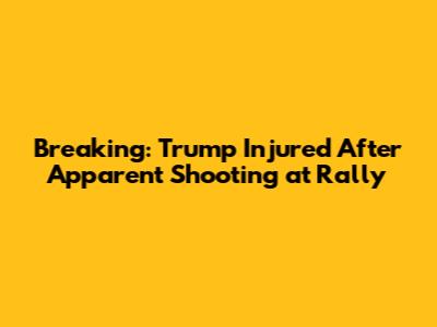 Breaking: Trump Injured After Apparent Shooting at Rally