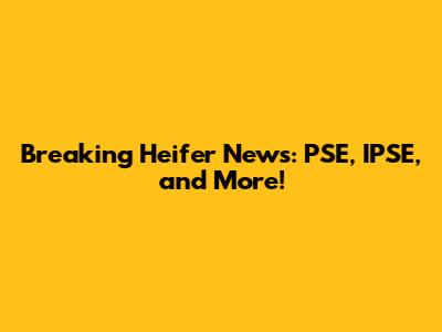 Breaking Heifer News: PSE, IPSE, and More!