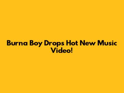 Burna Boy Drops Hot New Music Video!