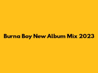 Burna Boy New Album Mix 2023