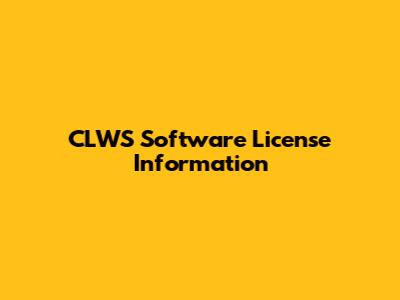 CLWS Software License Information