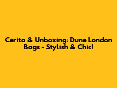 Cerita & Unboxing: Dune London Bags - Stylish & Chic!
