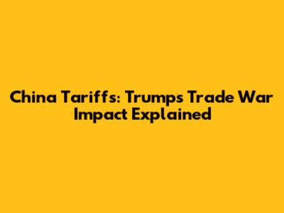 China Tariffs: Trump's Trade War Impact Explained