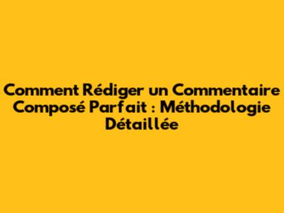 Comment Rédiger un Commentaire Composé Parfait : Méthodologie Détaillée