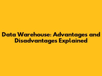 Data Warehouse: Advantages and Disadvantages Explained