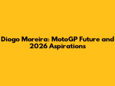 Diogo Moreira: MotoGP Future and 2026 Aspirations