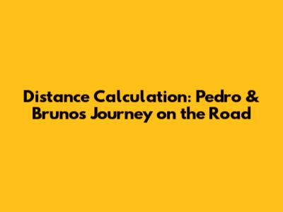 Distance Calculation: Pedro & Bruno's Journey on the Road