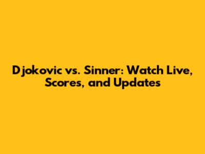 Djokovic vs. Sinner: Watch Live, Scores, and Updates
