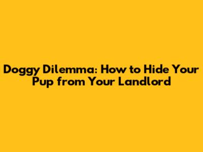 Doggy Dilemma: How to Hide Your Pup from Your Landlord