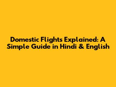 Domestic Flights Explained: A Simple Guide in Hindi & English