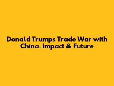 Donald Trump's Trade War with China: Impact & Future