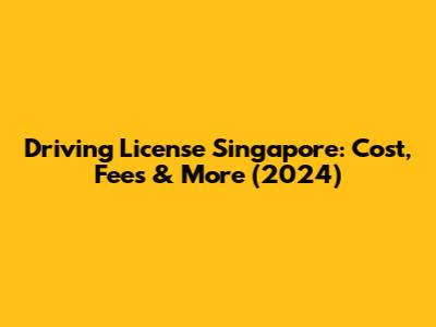 Driving License Singapore: Cost, Fees & More (2024)