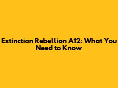Extinction Rebellion A12: What You Need to Know