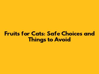 Fruits for Cats: Safe Choices and Things to Avoid