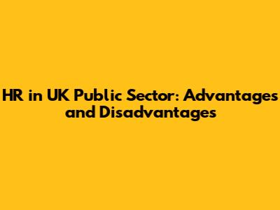 HR in UK Public Sector: Advantages and Disadvantages
