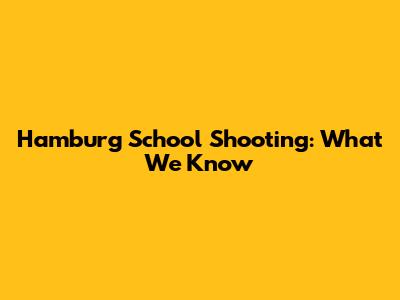 Hamburg School Shooting: What We Know