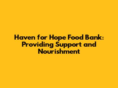 Haven for Hope Food Bank: Providing Support and Nourishment
