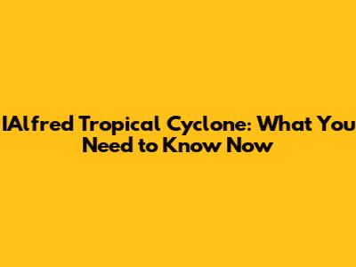 IAlfred Tropical Cyclone: What You Need to Know Now