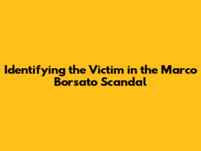 Identifying the Victim in the Marco Borsato Scandal