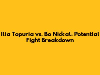 Ilia Topuria vs. Bo Nickal: Potential Fight Breakdown