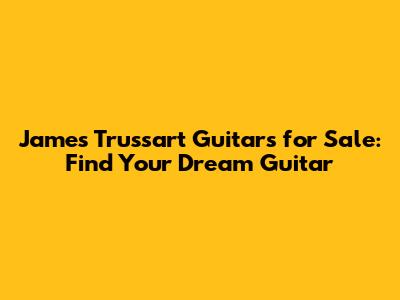 James Trussart Guitars for Sale: Find Your Dream Guitar