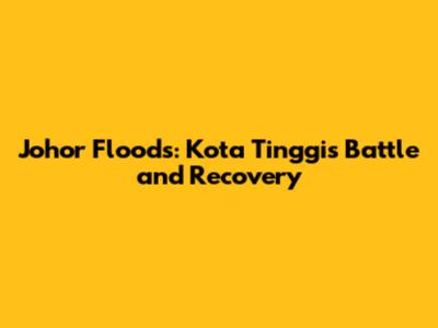 Johor Floods: Kota Tinggi's Battle and Recovery