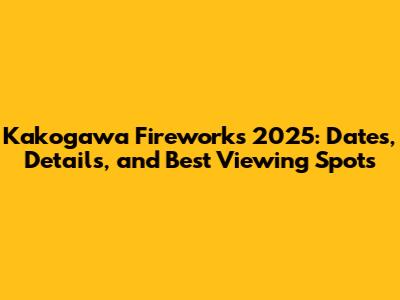 Kakogawa Fireworks 2025: Dates, Details, and Best Viewing Spots
