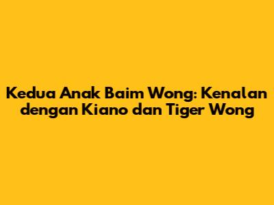 Kedua Anak Baim Wong: Kenalan dengan Kiano dan Tiger Wong