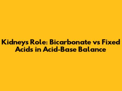 Kidney's Role: Bicarbonate vs Fixed Acids in Acid-Base Balance