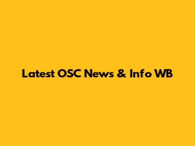 Latest OSC News & Info WB
