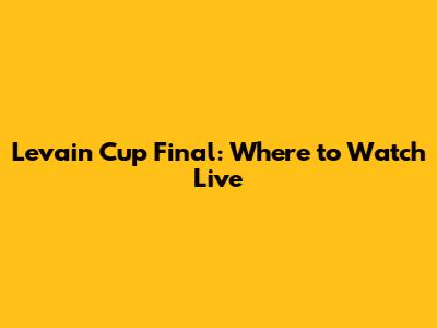Levain Cup Final: Where to Watch Live