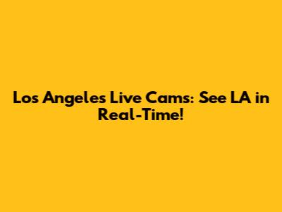 Los Angeles Live Cams: See LA in Real-Time!