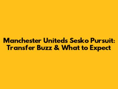 Manchester United's Sesko Pursuit: Transfer Buzz & What to Expect