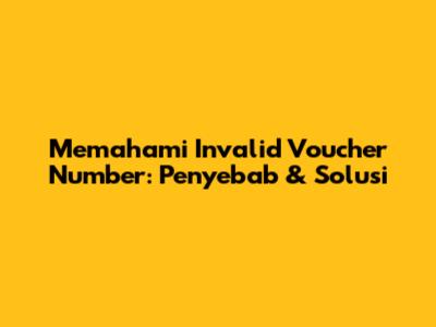 Memahami Invalid Voucher Number: Penyebab & Solusi