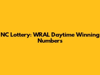 NC Lottery: WRAL Daytime Winning Numbers