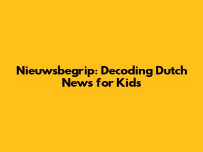 Nieuwsbegrip: Decoding Dutch News for Kids