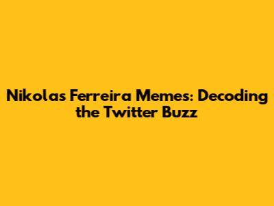 Nikolas Ferreira Memes: Decoding the Twitter Buzz