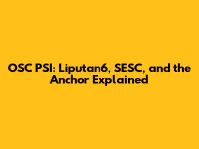 OSC PSI: Liputan6, SESC, and the Anchor Explained