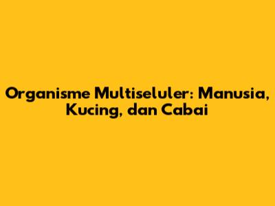 Organisme Multiseluler: Manusia, Kucing, dan Cabai