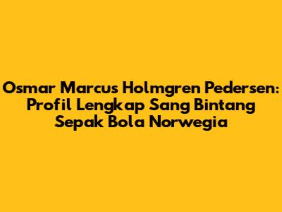 Osmar Marcus Holmgren Pedersen: Profil Lengkap Sang Bintang Sepak Bola Norwegia