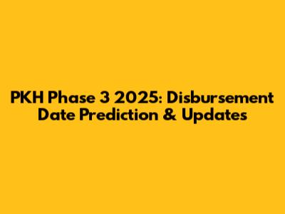 PKH Phase 3 2025: Disbursement Date Prediction & Updates
